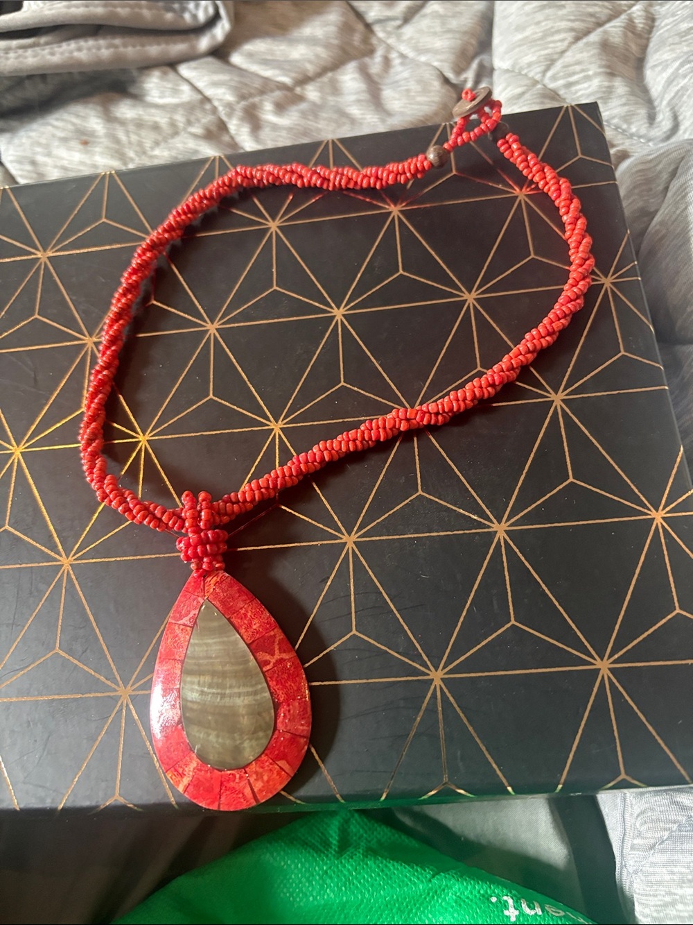 Red Teardrop Pendant Necklace - Women Jewelry